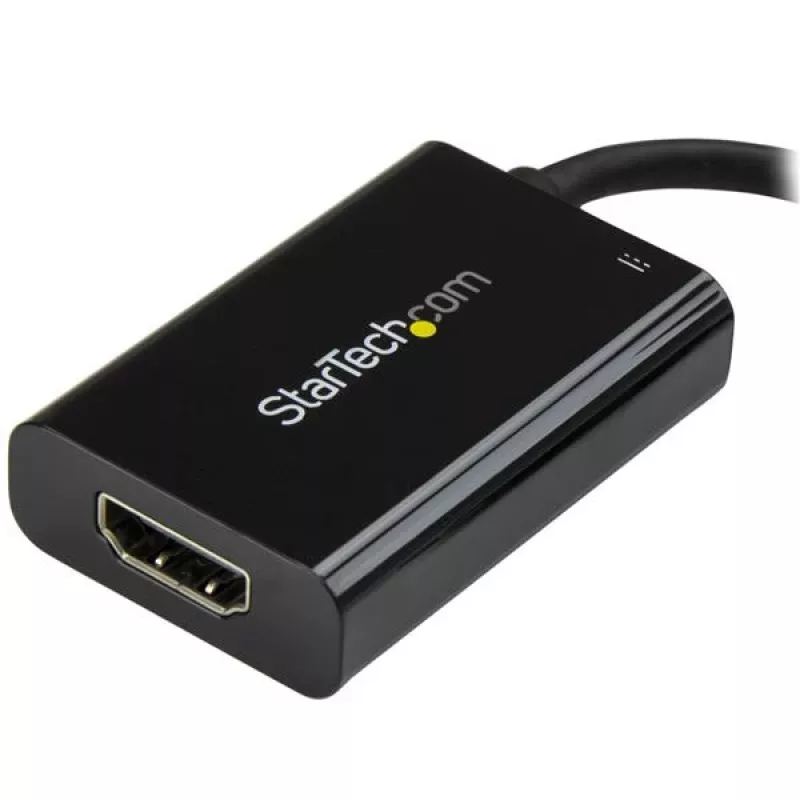 StarTech.com USB-C į HDMI 2.0 adapteris su maitinimo tiekimu – 4K 60Hz USB Type-C į HDMI vaizdo keitiklis – 60W PD pralaidinis įkrovimo prievadas – suderinamas su Thunderbolt 3 – juodas