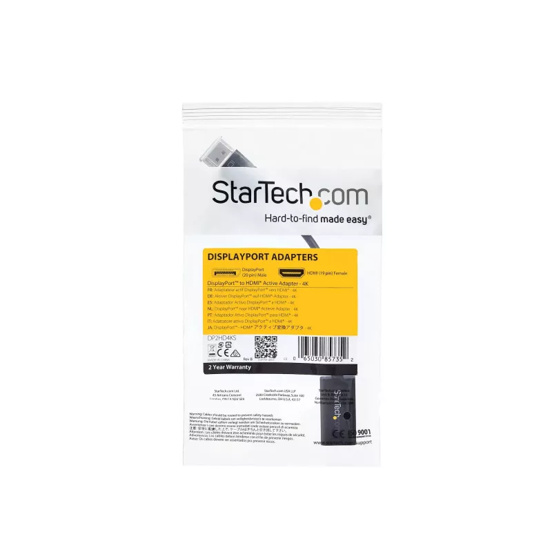 StarTech.com DisplayPort į HDMI adapteris - 4K 30Hz aktyvus DisplayPort į HDMI vaizdo keitiklis - DP į HDMI monitorių/TV/ekranų kabelio adapteris - Ultra HD DP 1.2 į HDMI 1.4 adapteris