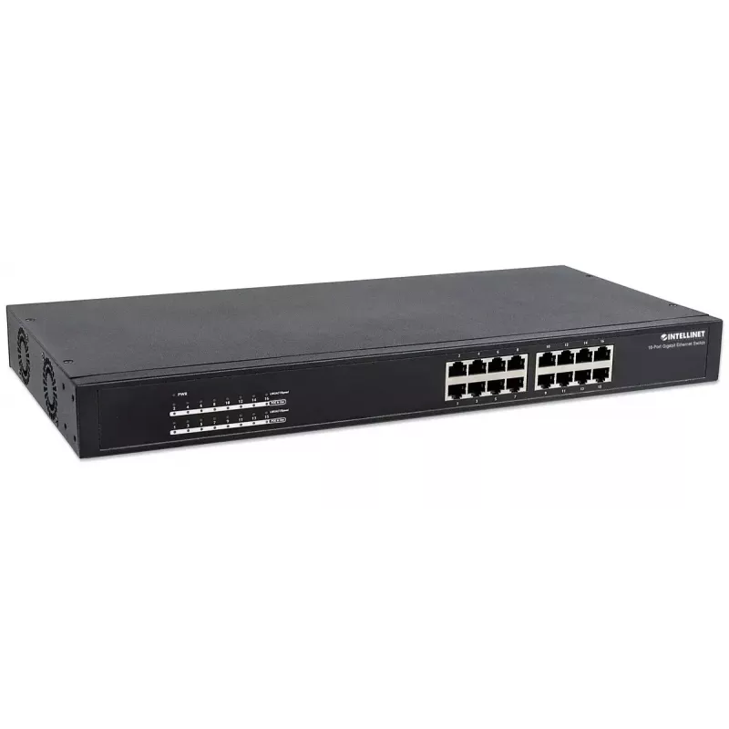 Nevaldomas komutatorius Intellinet 16 prievadų Gigabit Ethernet PoE+