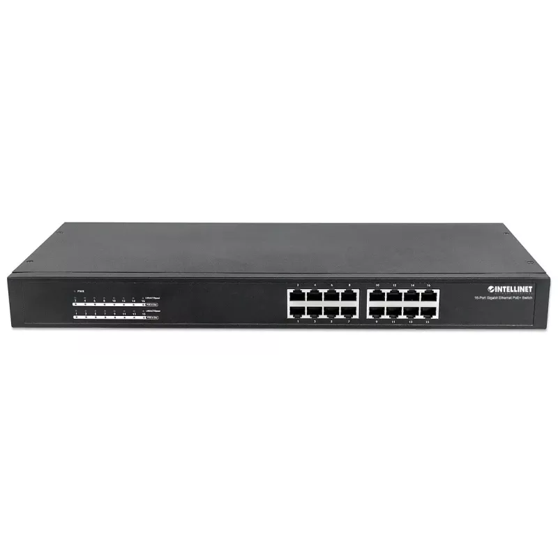 Nevaldomas komutatorius Intellinet 16 prievadų Gigabit Ethernet PoE+