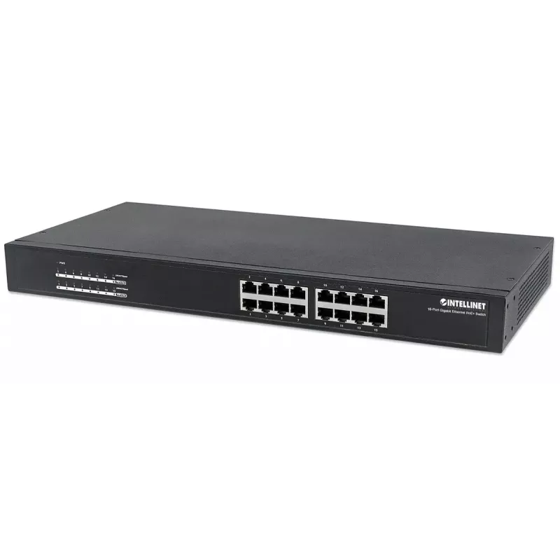 Nevaldomas komutatorius Intellinet 16 prievadų Gigabit Ethernet PoE+