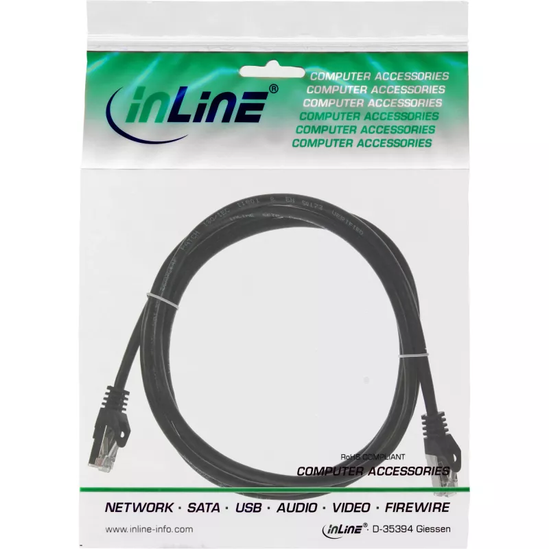 InLine pataisomasis laidas SF/UTP Cat.5e juodas 5m