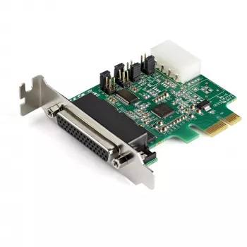 “StarTech.com” 4 prievadų PCI Express RS232 nuosekliojo prievado plokštė - PCIe RS232 nuosekliojo prievado valdiklio plokštė - PCIe į nuoseklųjį DB9 - 16950 UART - žemo profilio išplėtimo plokštė - Windows/Linux - TAA