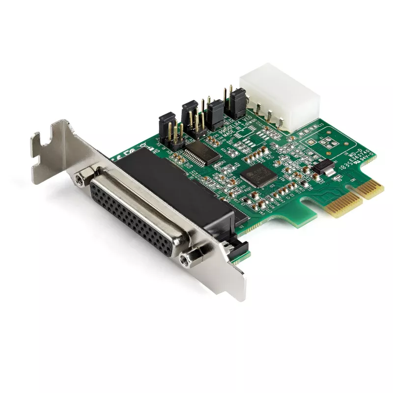 “StarTech.com” 4 prievadų PCI Express RS232 nuosekliojo prievado plokštė - PCIe RS232 nuosekliojo prievado valdiklio plokštė - PCIe į nuoseklųjį DB9 - 16950 UART - žemo profilio išplėtimo plokštė - Windows/Linux - TAA