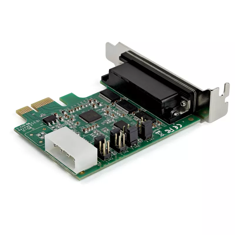 “StarTech.com” 4 prievadų PCI Express RS232 nuosekliojo prievado plokštė - PCIe RS232 nuosekliojo prievado valdiklio plokštė - PCIe į nuoseklųjį DB9 - 16950 UART - žemo profilio išplėtimo plokštė - Windows/Linux - TAA