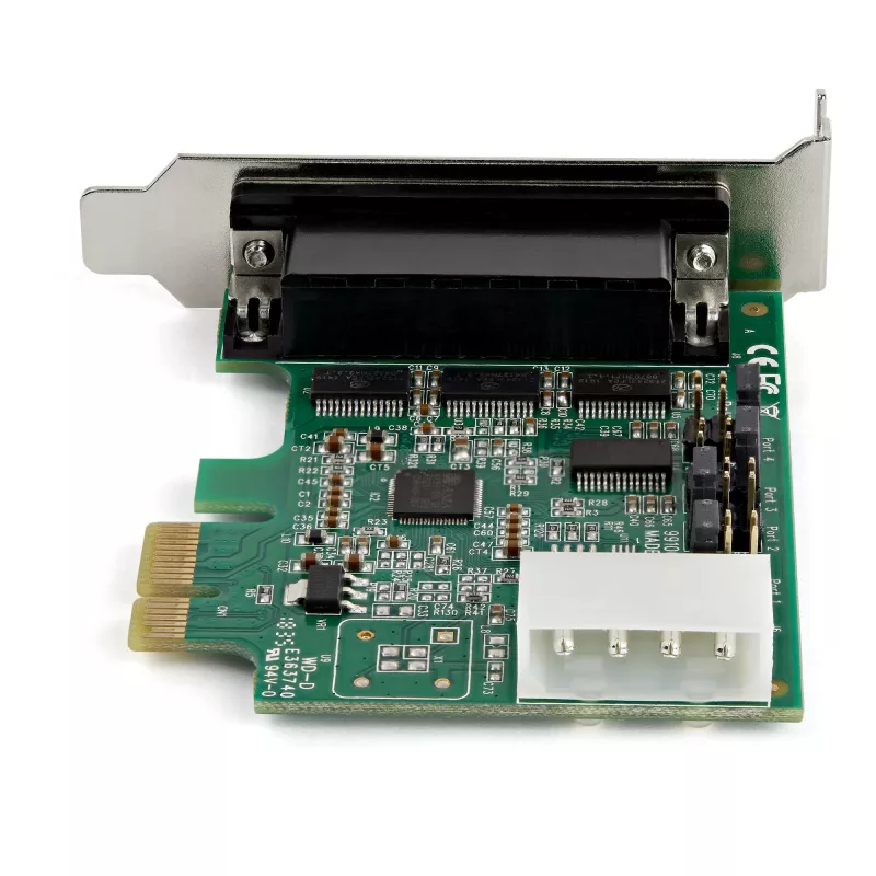 “StarTech.com” 4 prievadų PCI Express RS232 nuosekliojo prievado plokštė - PCIe RS232 nuosekliojo prievado valdiklio plokštė - PCIe į nuoseklųjį DB9 - 16950 UART - žemo profilio išplėtimo plokštė - Windows/Linux - TAA