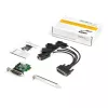 “StarTech.com” 4 prievadų PCI Express RS232 nuosekliojo prievado plokštė - PCIe RS232 nuosekliojo prievado valdiklio plokštė - PCIe į nuoseklųjį DB9 - 16950 UART - žemo profilio išplėtimo plokštė - Windows/Linux - TAA