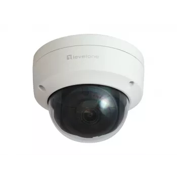 LevelOne GEMINI fiksuoto kupolo IP tinklo kamera, 4 megapikselių, H.265, 802.3af PoE, IR šviesos diodai, vidaus / lauko