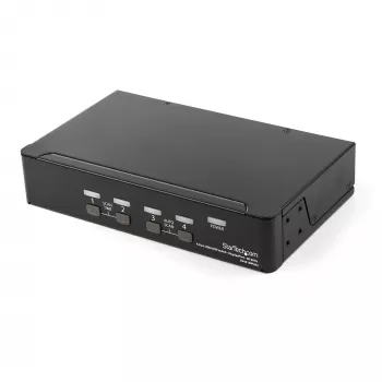 StarTech.com 4 prievadų DisplayPort KVM komutatorius - 4K 60Hz - vienas ekranas - dviejų prievadų UHD DP 1.2 USB KVM komutatorius su integruotu USB 2.0 šakotuvu ir garsu - Dell, HP, Apple, Lenovo - TAA atitinkantis
