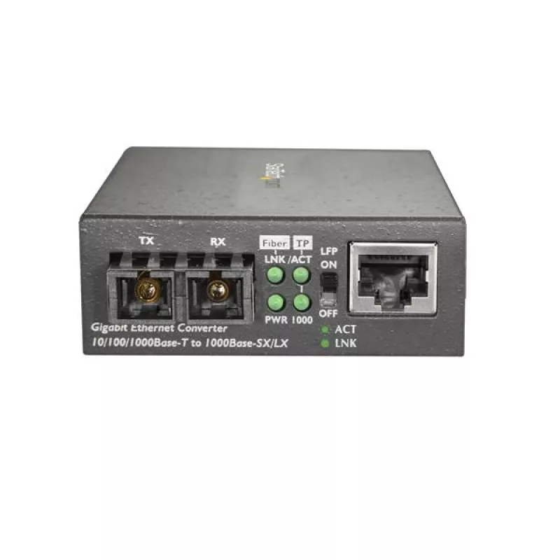 StarTech.com Multimodinis (MM) SC optinio ryšio keitiklis 10/100/1000 tinklui - 550 m veikimo nuotolis - Gigabit Ethernet - 850 nm - Pilnas dvipusis ryšys
