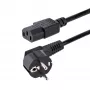 StarTech.com 1 m (3 pėd.) kompiuterio maitinimo laidas, 18AWG, EU Schuko į C13 maitinimo laidas, 250 V 10 A, juodas pakaitinis kintamosios srovės laidas, televizoriaus / monitoriaus maitinimo kabelis, Schuko CEE 7/7 į IEC 60320 C13 maitinimo laidas – kompiuterio maitinimo šaltinio kabelis