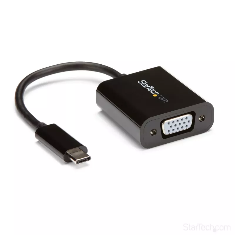 StarTech.com USB-C į VGA adapteris - Juodas - 1080p - Vaizdo keitiklis jūsų MacBook Pro - USB C į VGA ekrano dongle'as - Atnaujinta versija CDP2VGAEC