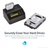 StarTech.com Vienos vietos kietųjų diskų trintuvas, atskiras HDD/SSD valytuvas, USB 3.0 į SATA II (3 Gbps), 9 trynimo režimai, LCD ekranas, saugaus trynimo kietųjų diskų valymo dokas, DB-9 spausdintuvo prievadas, atitinka TAA
