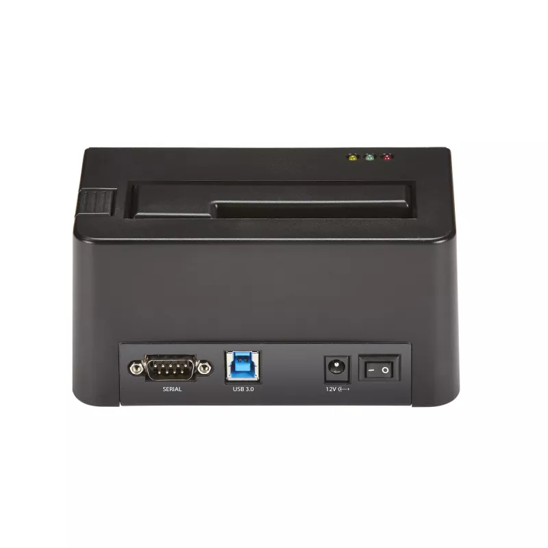 StarTech.com Vienos vietos kietųjų diskų trintuvas, atskiras HDD/SSD valytuvas, USB 3.0 į SATA II (3 Gbps), 9 trynimo režimai, LCD ekranas, saugaus trynimo kietųjų diskų valymo dokas, DB-9 spausdintuvo prievadas, atitinka TAA