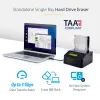 StarTech.com Vienos vietos kietųjų diskų trintuvas, atskiras HDD/SSD valytuvas, USB 3.0 į SATA II (3 Gbps), 9 trynimo režimai, LCD ekranas, saugaus trynimo kietųjų diskų valymo dokas, DB-9 spausdintuvo prievadas, atitinka TAA
