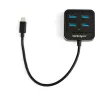 StarTech.com 4 prievadų USB-C šakotuvas - USB-C į 4x USB-A prievadus - SuperSpeed 10 Gbps USB 3.2 Gen 2 Type-C šakotuvas - maitinamas per USB magistralę - nešiojamas / kompaktiškas USB-C į USB adapterio šakotuvas nešiojamam kompiuteriui - aliuminis