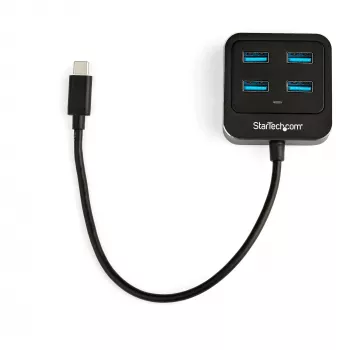 StarTech.com 4 prievadų USB-C šakotuvas - USB-C į 4x USB-A prievadus - SuperSpeed 10 Gbps USB 3.2 Gen 2 Type-C šakotuvas - maitinamas per USB magistralę - nešiojamas / kompaktiškas USB-C į USB adapterio šakotuvas nešiojamam kompiuteriui - aliuminis