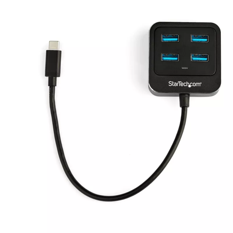 StarTech.com 4 prievadų USB-C šakotuvas - USB-C į 4x USB-A prievadus - SuperSpeed 10 Gbps USB 3.2 Gen 2 Type-C šakotuvas - maitinamas per USB magistralę - nešiojamas / kompaktiškas USB-C į USB adapterio šakotuvas nešiojamam kompiuteriui - aliuminis