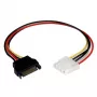 StarTech.com 12in SATA to LP4 maitinimo laidas Adapter - F/M, SATA 15-pin, Molex (4-pin), 0.3048 m, Male, Female, Straight