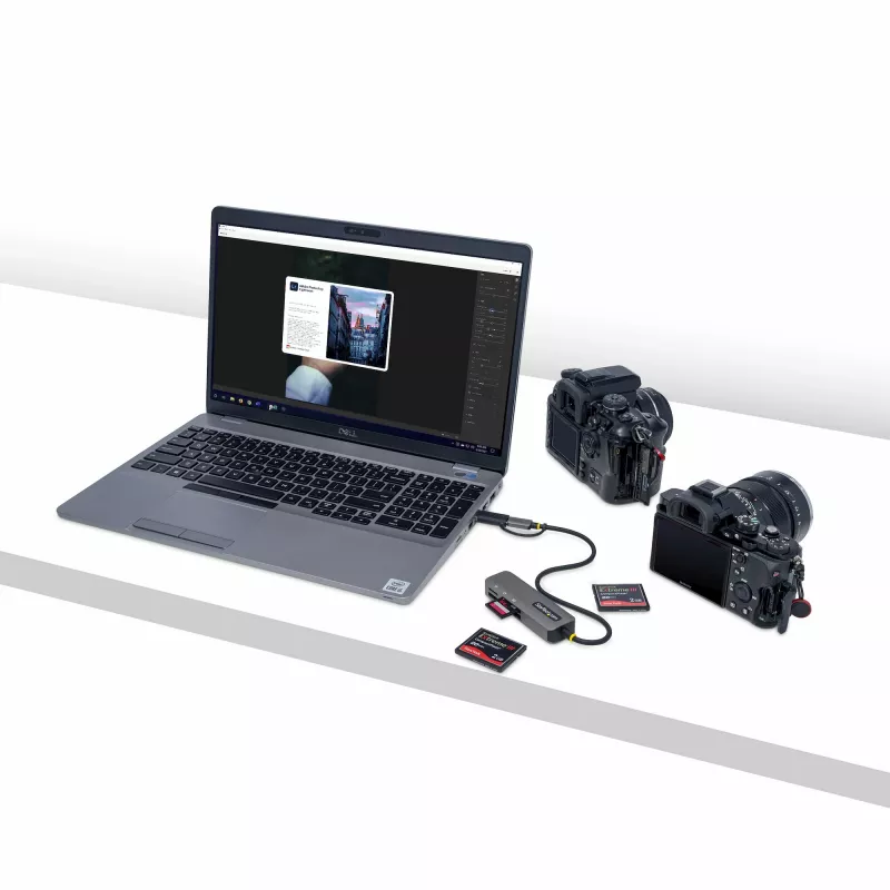 StarTech.com FCREADMICRO3V2 kortelių skaitytuvas USB 3.2 Gen 1 (3.1 Gen 1) Type-C pilkas