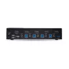StarTech.com 4 prievadų DisplayPort KVM jungiklis, 8K 60Hz / 4K 144Hz, vienas ekranas, DP 1.4, 2x USB 3.0 prievadai, 4x USB 2.0 HID prievadai, mygtukinis ir sparčiųjų klavišų perjungimas, TAA atitiktis – nepriklausomas nuo OS, metalinis korpusas