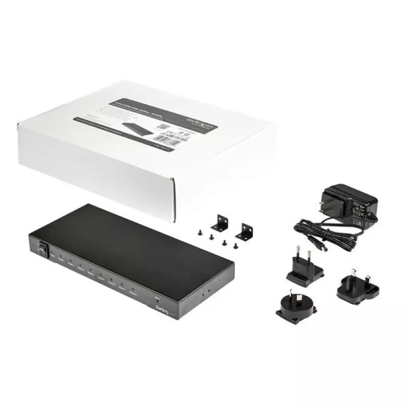 StarTech.com 8 prievadų 4K 60Hz HDMI skirstytuvas, HDMI, 8x HDMI, 3840 x 2160 pikselių, Juoda, 4K Ultra HD, 60 Hz