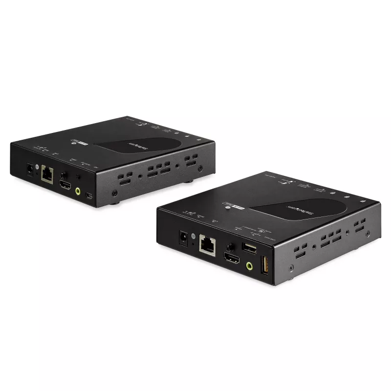 StarTech.com HDMI KVM ilgintuvas per IP tinklą - 4K 30Hz HDMI 2.0 ir USB per IP LAN arba Cat5e/Cat6 eterneto kabelis (100 m/330 pėd.) - Nuotolinis KVM jungiklis/konsolės siųstuvas/imtuvas komplektas