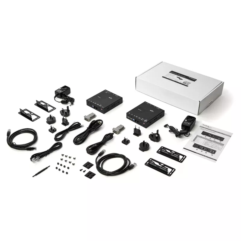 StarTech.com HDMI KVM ilgintuvas per IP tinklą - 4K 30Hz HDMI 2.0 ir USB per IP LAN arba Cat5e/Cat6 eterneto kabelis (100 m/330 pėd.) - Nuotolinis KVM jungiklis/konsolės siųstuvas/imtuvas komplektas