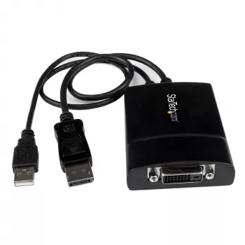 StarTech.com DisplayPort į DVI Dual Link aktyvus adapteris - DisplayPort į DVI-D adapteris vaizdo keitiklis 2560x1600 60Hz - DP 1.2 į DVI monitorius - maitinamas per USB - užfiksuojanti DisplayPort jungtis
