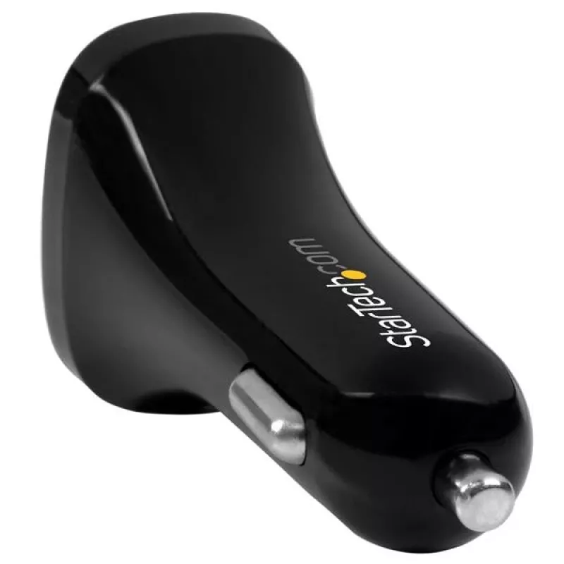 StarTech.com dvigubas USB automobilinis įkroviklis - 24W/4.8A - juodas, automobilinis, cigarečių žiebtuvėlis, 5 V, juodas