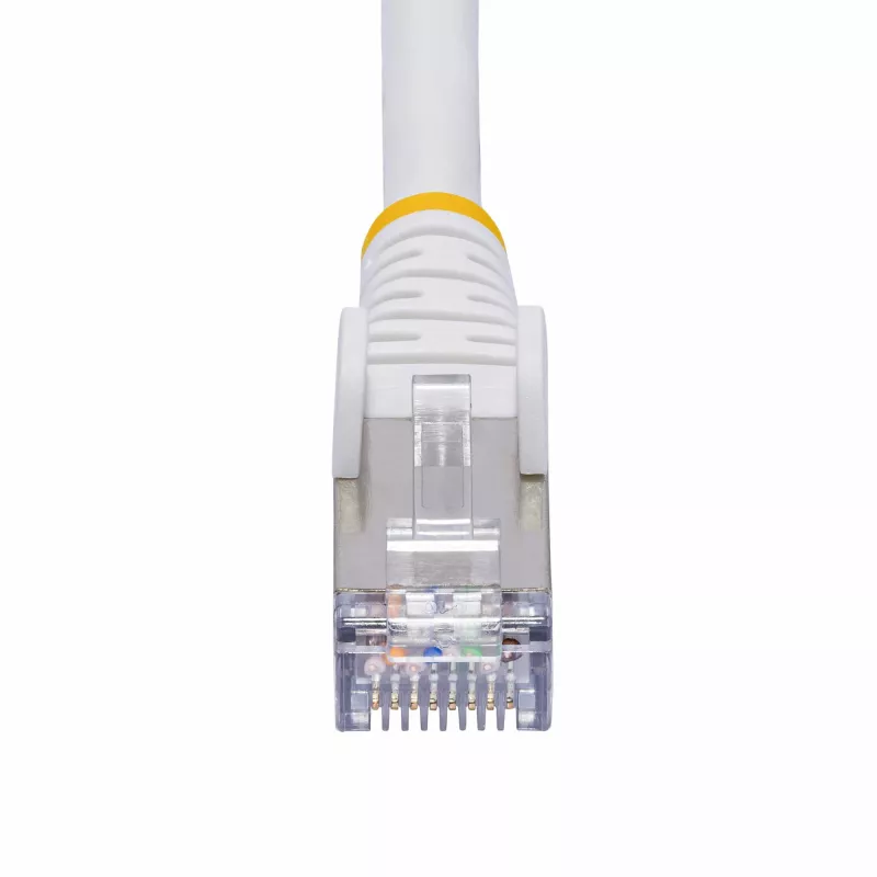 StarTech.com 3m baltas CAT8 eterneto kabelis, nesikabinantis RJ45, 25G/40G, 2000MHz, 100W PoE++, S/FTP, 26AWG gryno vario gysla, LSZH, ekranuotas tinklo komutacinis kabelis su įtempimo mažinimo elementais, individualiai testuotas