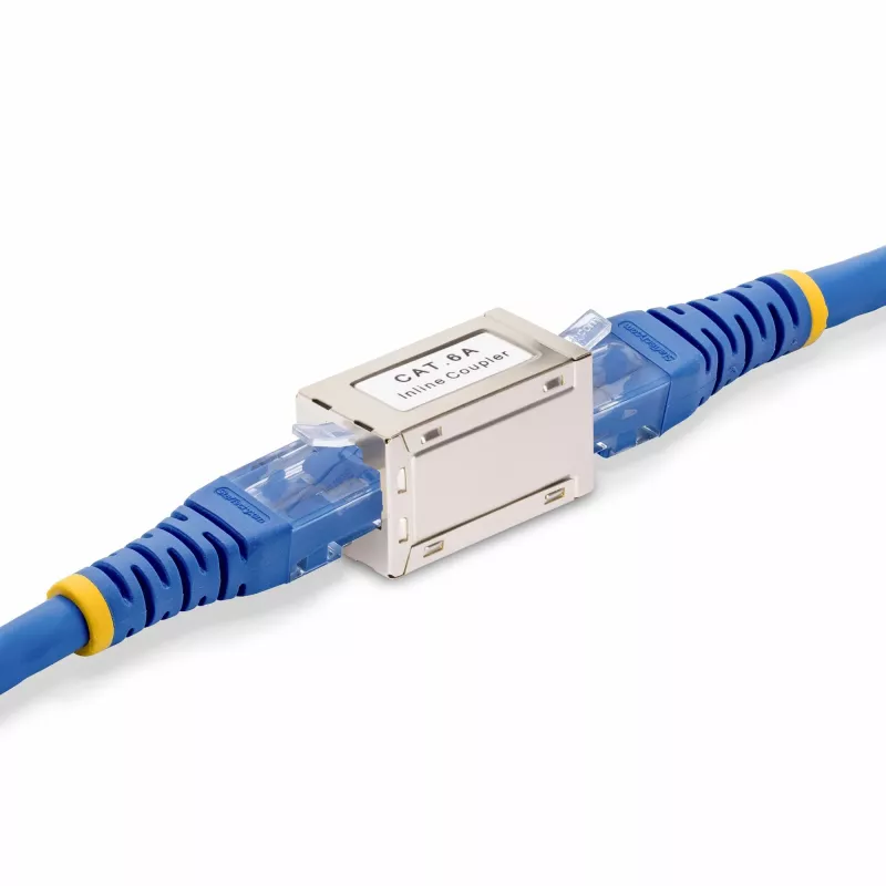 StarTech.com Ekranuota RJ45 jungtis, linijinė Cat6a jungtis, moteriška į moterišką (F/F) T568B išdėstymas, ekranuotas eterneto kabelio prailginimas