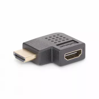 StarTech.com stačiakampis HDMI 2.0 adapteris, kištukas–lizdas, horizontalus 90° kampinis HDMI prievado apsaugiklis, 4K 60 Hz, didelės spartos HDMI jungties prailgintuvas, kištukas/lizdas