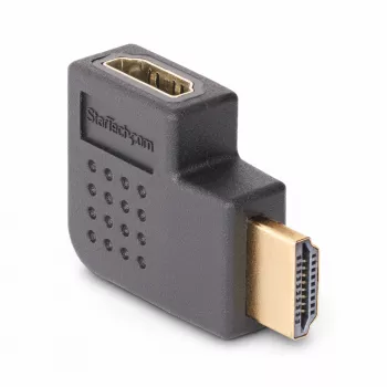 StarTech.com stačiakampis HDMI 2.0 adapteris, kištukas–lizdas, horizontalus 90° kampinis HDMI prievado apsaugiklis, 4K 60 Hz, didelės spartos HDMI jungties prailgintuvas, kištukas/lizdas