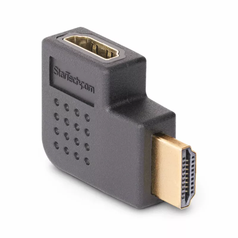 StarTech.com stačiakampis HDMI 2.0 adapteris, kištukas–lizdas, horizontalus 90° kampinis HDMI prievado apsaugiklis, 4K 60 Hz, didelės spartos HDMI jungties prailgintuvas, kištukas/lizdas