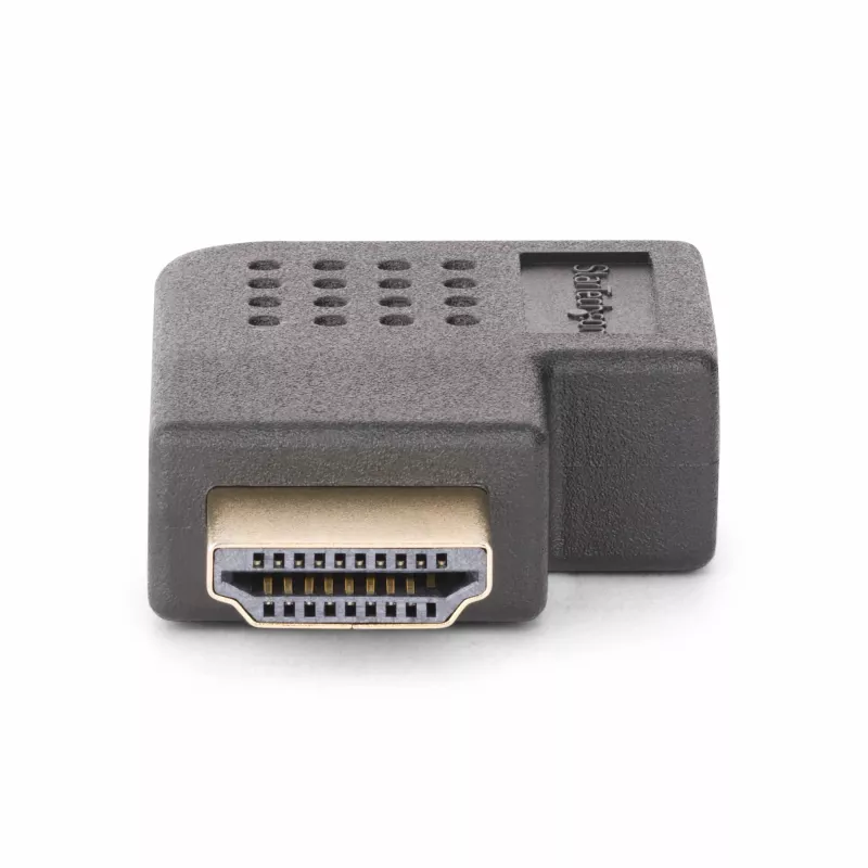 StarTech.com stačiakampis HDMI 2.0 adapteris, kištukas–lizdas, horizontalus 90° kampinis HDMI prievado apsaugiklis, 4K 60 Hz, didelės spartos HDMI jungties prailgintuvas, kištukas/lizdas