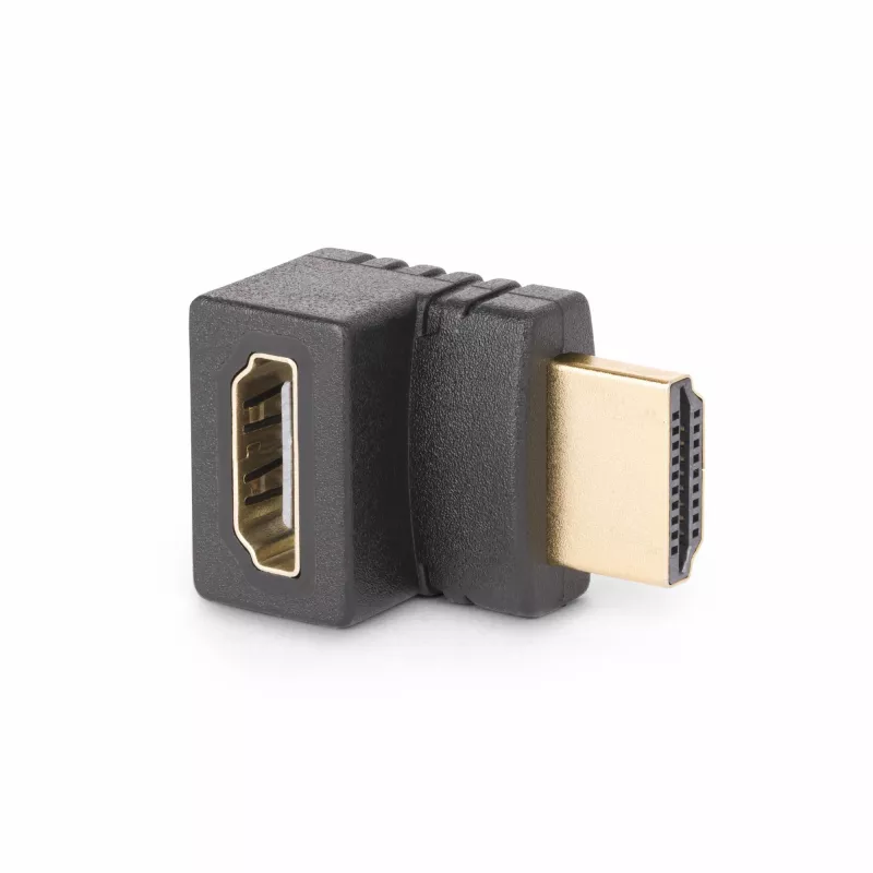 StarTech.com HDMI 2.0 adapteris žemyn kampu, tėvas–motina, vertikalus 90 laipsnių kampuotas HDMI prievado apsaugiklis, 4K 60 Hz, sparčiojo HDMI jungties prailgintuvas, tėvas/motina
