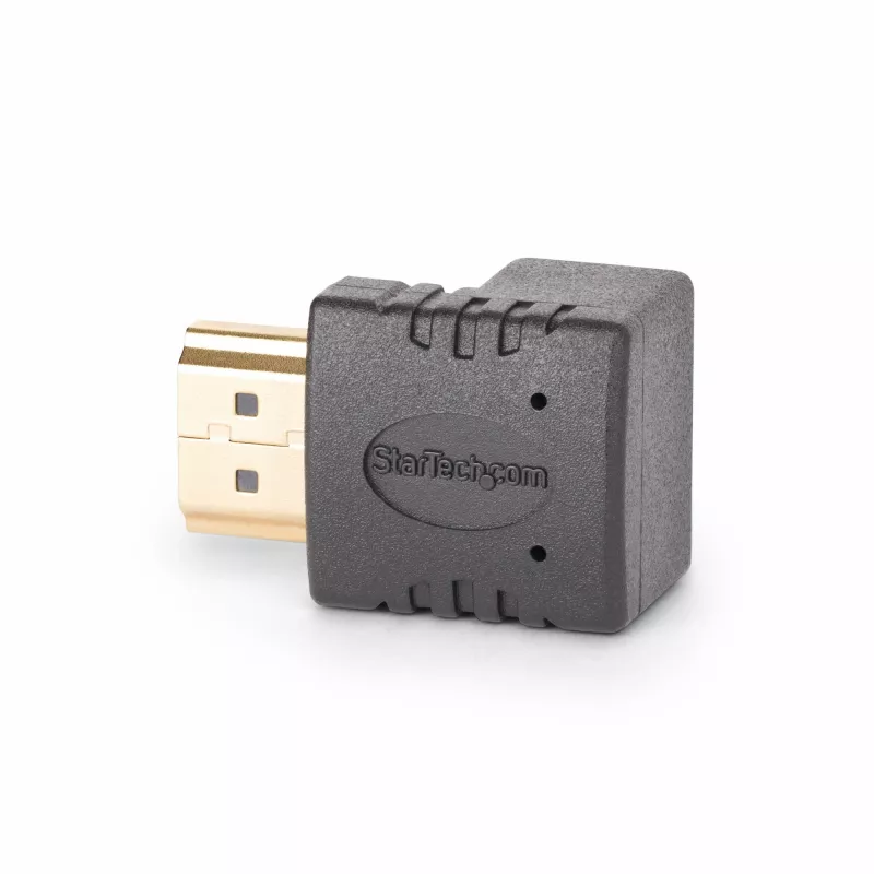 StarTech.com HDMI 2.0 adapteris žemyn kampu, tėvas–motina, vertikalus 90 laipsnių kampuotas HDMI prievado apsaugiklis, 4K 60 Hz, sparčiojo HDMI jungties prailgintuvas, tėvas/motina