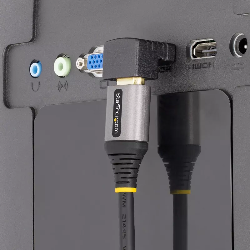 StarTech.com HDMI 2.0 adapteris žemyn kampu, tėvas–motina, vertikalus 90 laipsnių kampuotas HDMI prievado apsaugiklis, 4K 60 Hz, sparčiojo HDMI jungties prailgintuvas, tėvas/motina