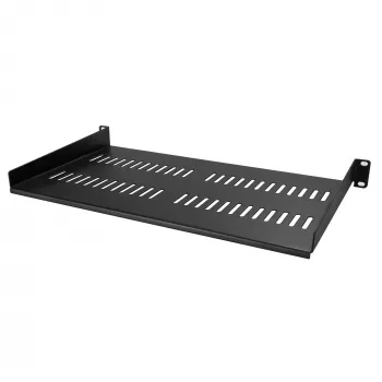 StarTech.com 1U serverio stovo lentyna – universali ventiliuojama stovo tvirtinimo konsolės dėklas 19 colių tinklo įrangos stovui ir spintai – tvirtas plienas – keliamoji galia 44 svarai/20 kg – 10 colių gylio lentyna, juoda