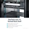 StarTech.com 1U serverio stovo lentyna – universali ventiliuojama stovo tvirtinimo konsolės dėklas 19 colių tinklo įrangos stovui ir spintai – tvirtas plienas – keliamoji galia 44 svarai/20 kg – 10 colių gylio lentyna, juoda