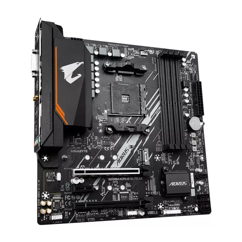 Motininė plokštė GIGABYTE B550M AORUS ELITE AX, AMD B550, Socket AM4, Micro ATX
