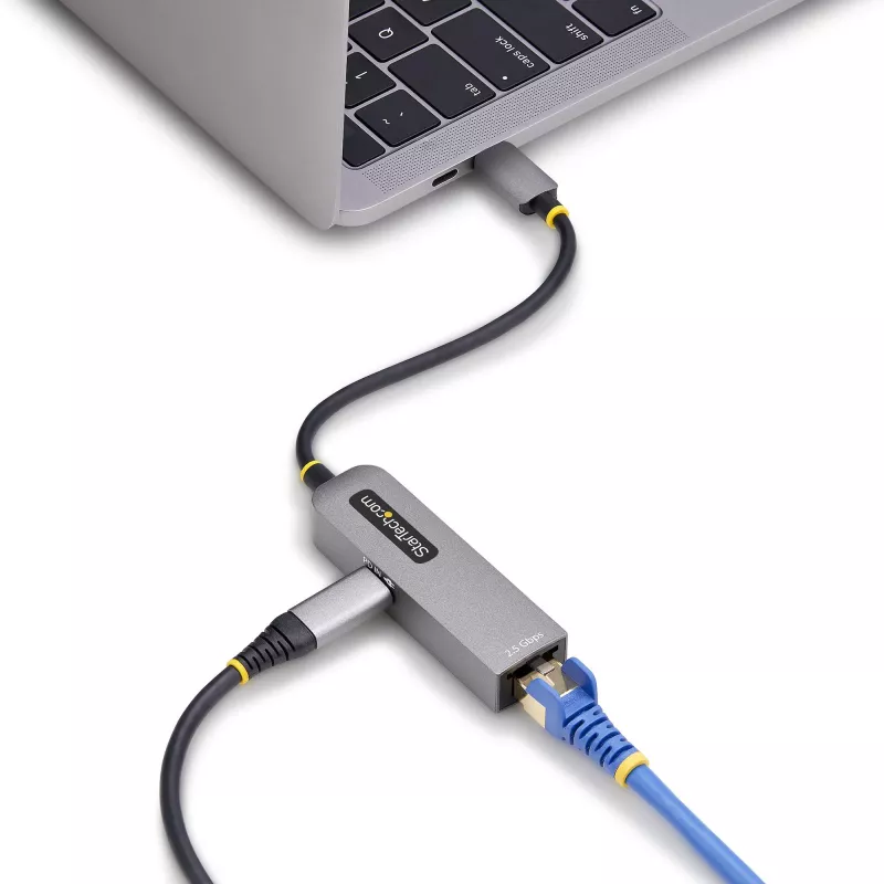 StarTech.com 2.5GbE USB-C į Ethernet adapteris, 100W PD pralaidumas, NBASE-T NIC, USB 3.0 Type-C 2.5/1G kelių greičių tinklas, Thunderbolt suderinamas, Windows ir Mac