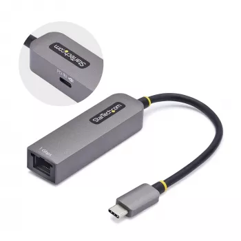 StarTech.com USB-C į eternetą adapteris, NIC, 100 W PD praėjimas, USB 3.0 Type-C 1 Gbps kelių greičių tinklo adapteris, Thunderbolt suderinamas, Windows ir Mac