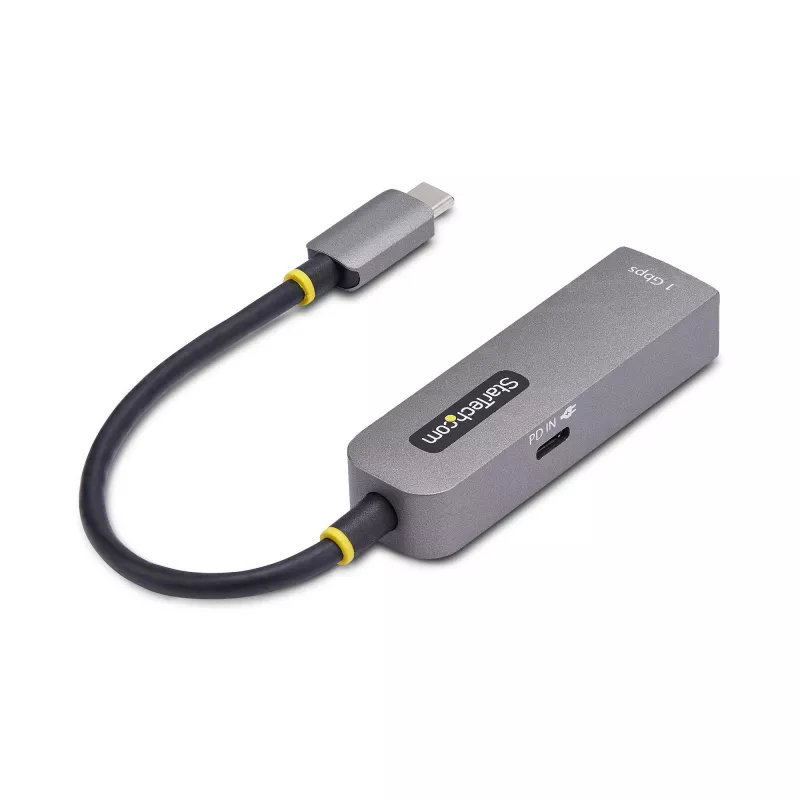 StarTech.com USB-C į eternetą adapteris, NIC, 100 W PD praėjimas, USB 3.0 Type-C 1 Gbps kelių greičių tinklo adapteris, Thunderbolt suderinamas, Windows ir Mac