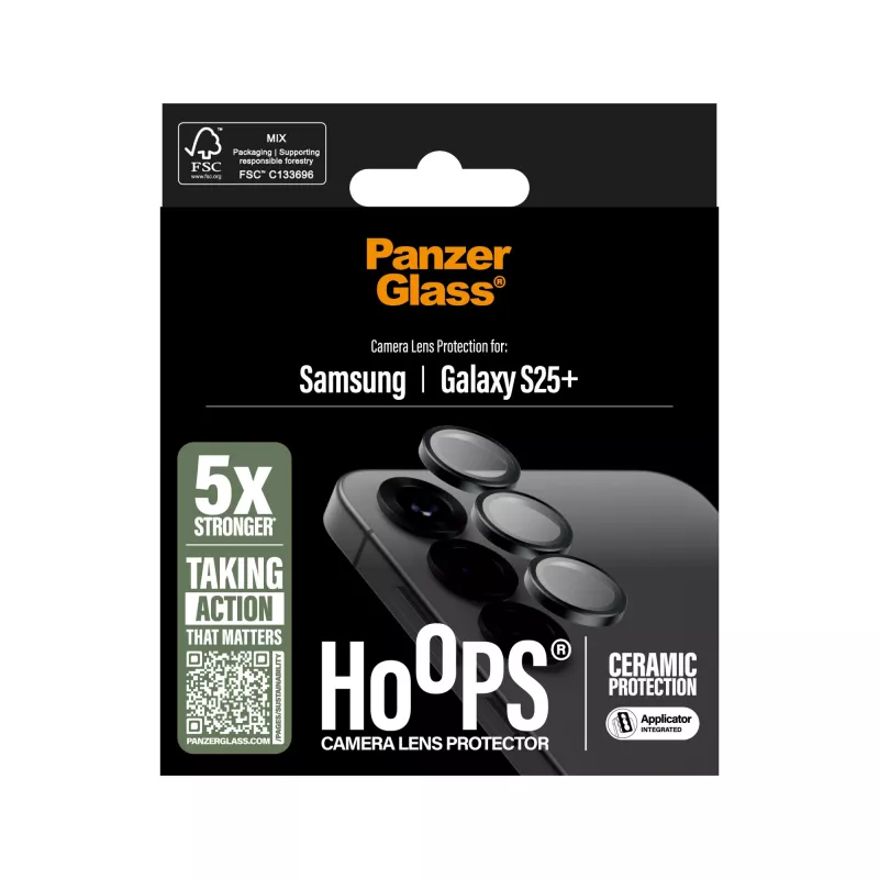 Fotoaparato objektyvo apsauga PanzerGlass Samsung Galaxy S25+ atspari įbrėžimams ir smūgiams