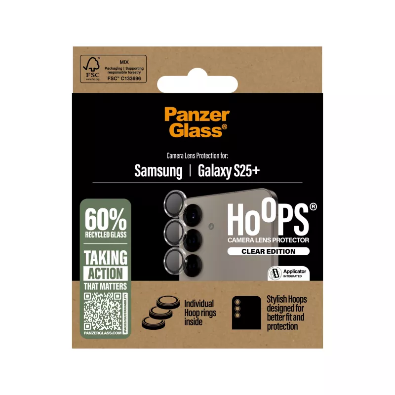PanzerGlass ® Hoops® kameros lęšių apsauga skaidri Samsung Galaxy S25+
