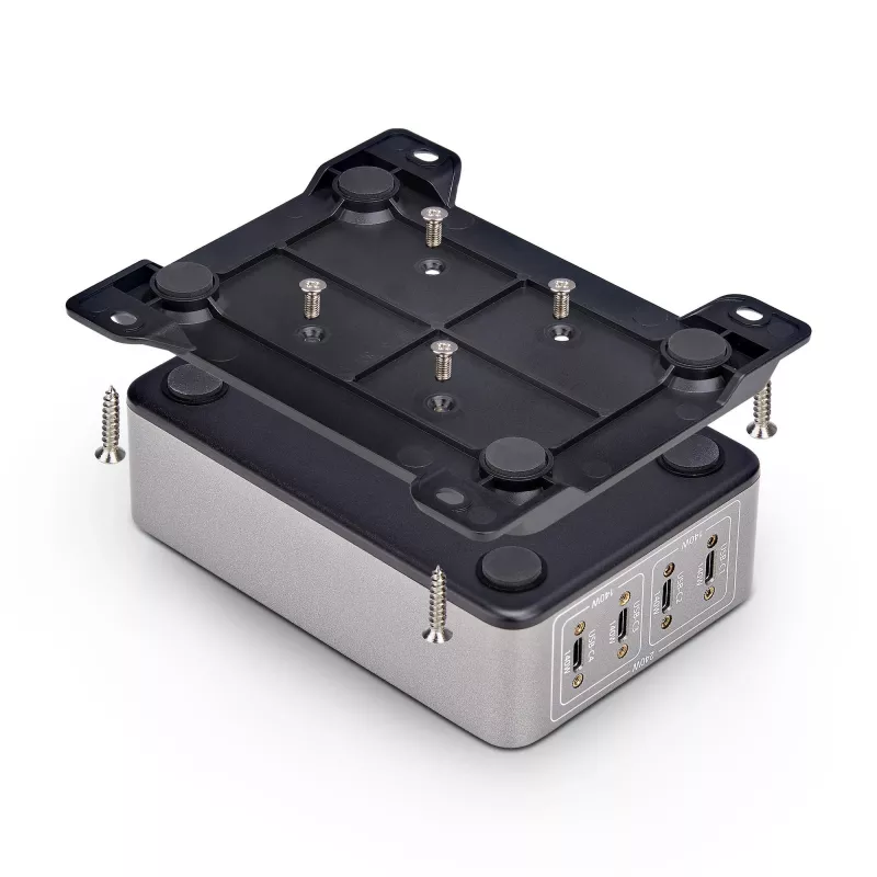 StarTech.com 4 prievadų kelių įrenginių USB-C įkroviklis, 240 W bendra galia, vienas prievadas 140 W EPR, PD 3.1, sraigtiniai prievadai, posėdžių salės, komplekte laikiklis paviršiniam montavimui