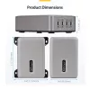 StarTech.com 4 prievadų kelių įrenginių USB-C įkroviklis, 240 W bendra galia, vienas prievadas 140 W EPR, PD 3.1, sraigtiniai prievadai, posėdžių salės, komplekte laikiklis paviršiniam montavimui