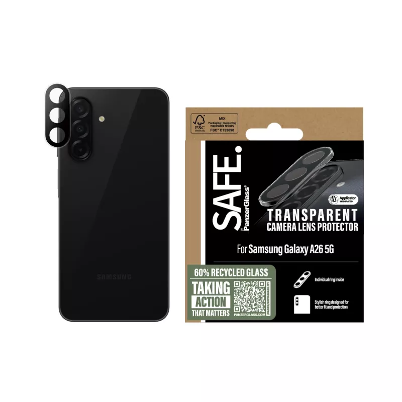 Fotoaparato objektyvo apsauga PanzerGlass Samsung Galaxy A26 5G permatoma, atspari įbrėžimams ir smūgiams